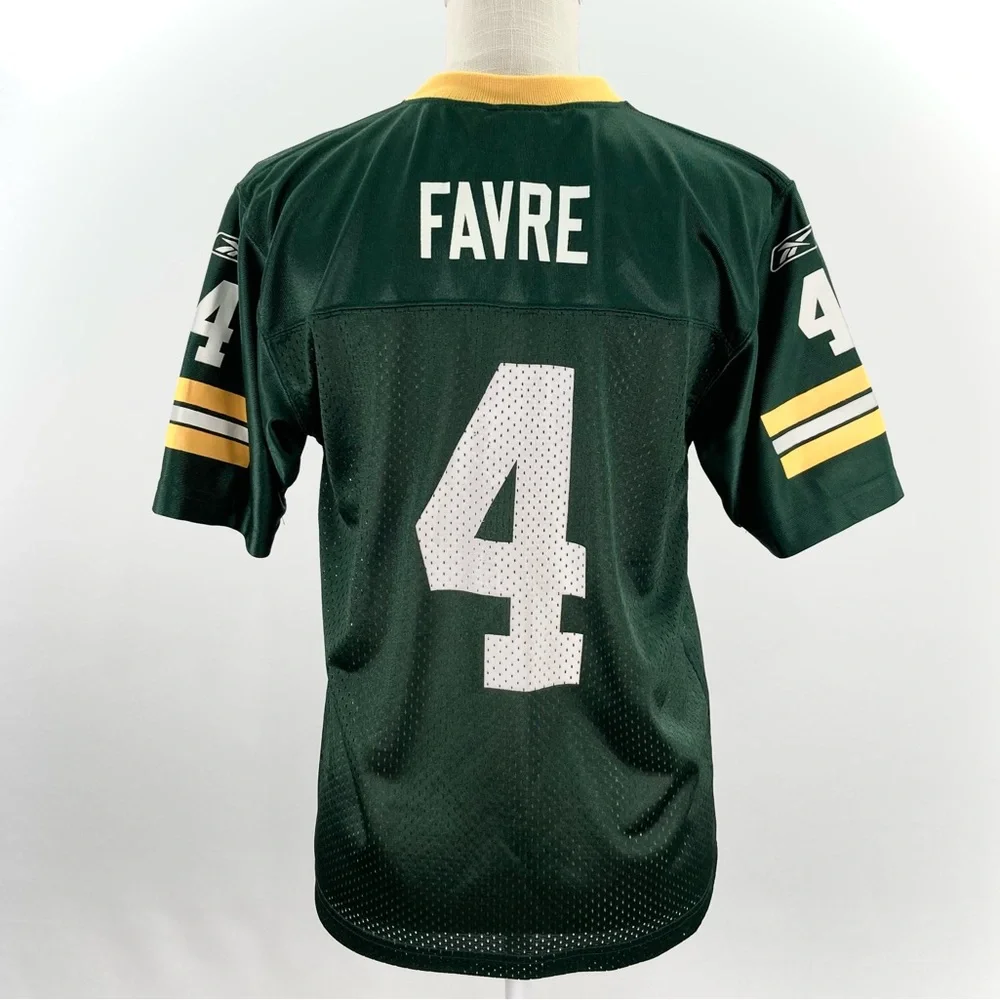 Green Bay Packers Brett Favre #4 Reebok NFL Football Jersey, Youth Large - Picture 2 of 13